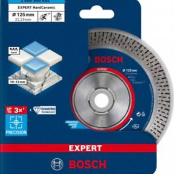 Disc de taiere diamantat Expert pentru ceramica dura, 125x22,23x1,4x10 mm