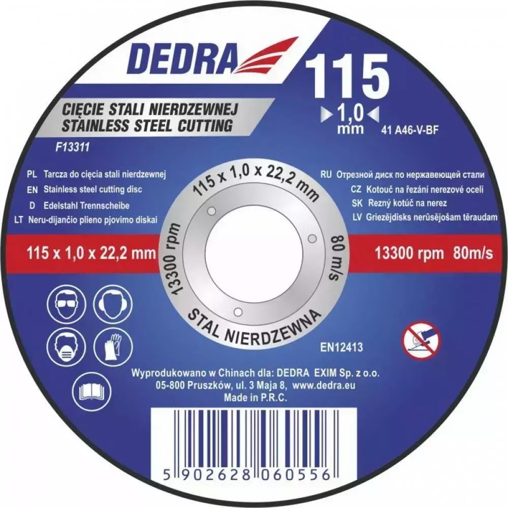 5902628060600 Disc de taiere pentru inox, 115x1,5x22,2 - imagine 1