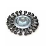 Perie de disc din sarma otel 115mm, filet M14, sarma impletita