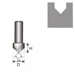 Freza de canelat In forma de V  8 D 25,4 H 25,4 mm a 90 - imagine 2