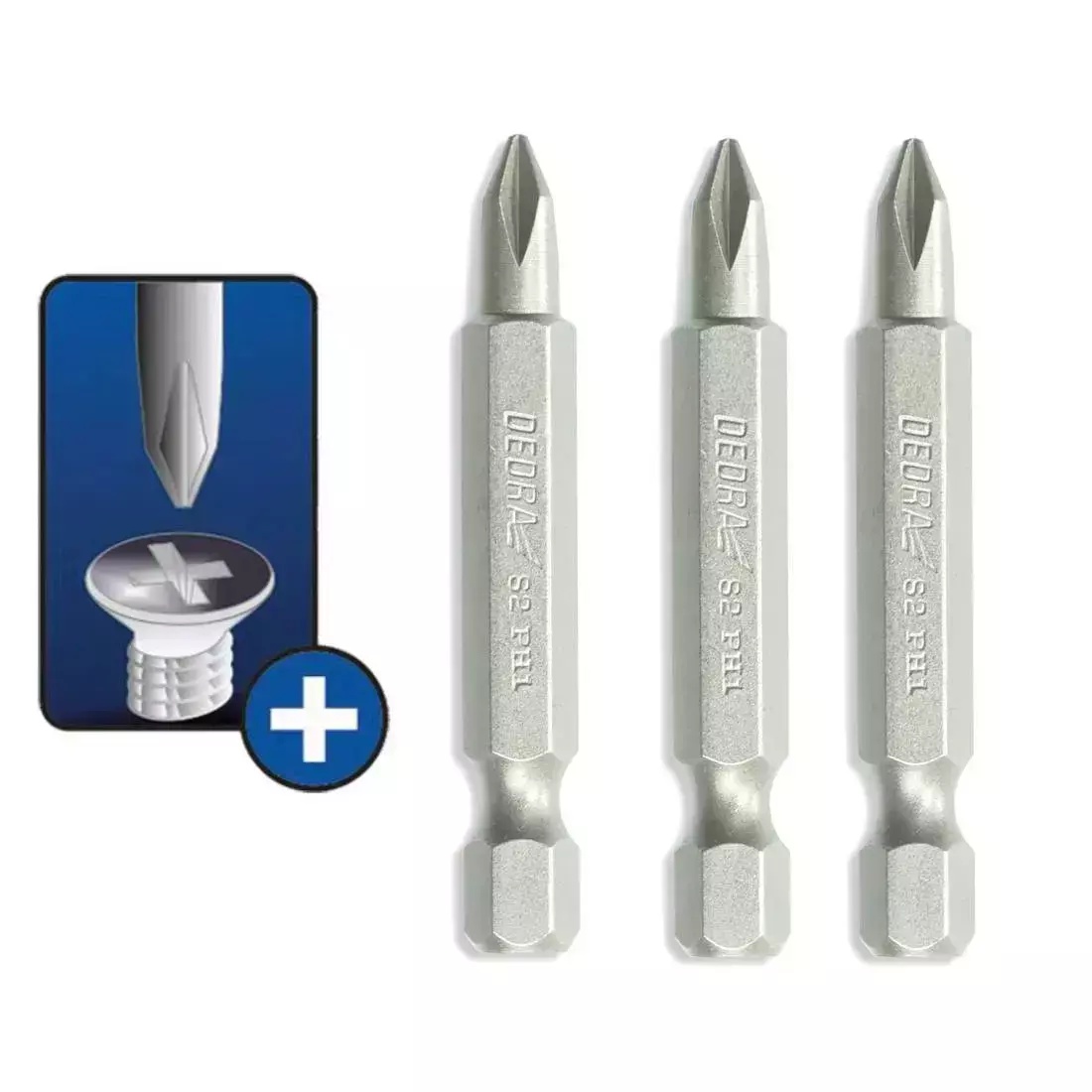 5902628172983 Capete de surubelnita Phillips PH2x50mm, 3buc blister - imagine 1