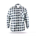 Camasa din flanela albastru maroniu-alb, dimensiune XXXL, 100% bumbac