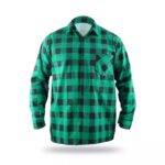 Camasa din flanela verde, dimensiune M, 100% bumbac