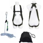 Set de lucru pe acoperis centuri de siguranta tip ham franghie de 15m dispozitiv autoblocant