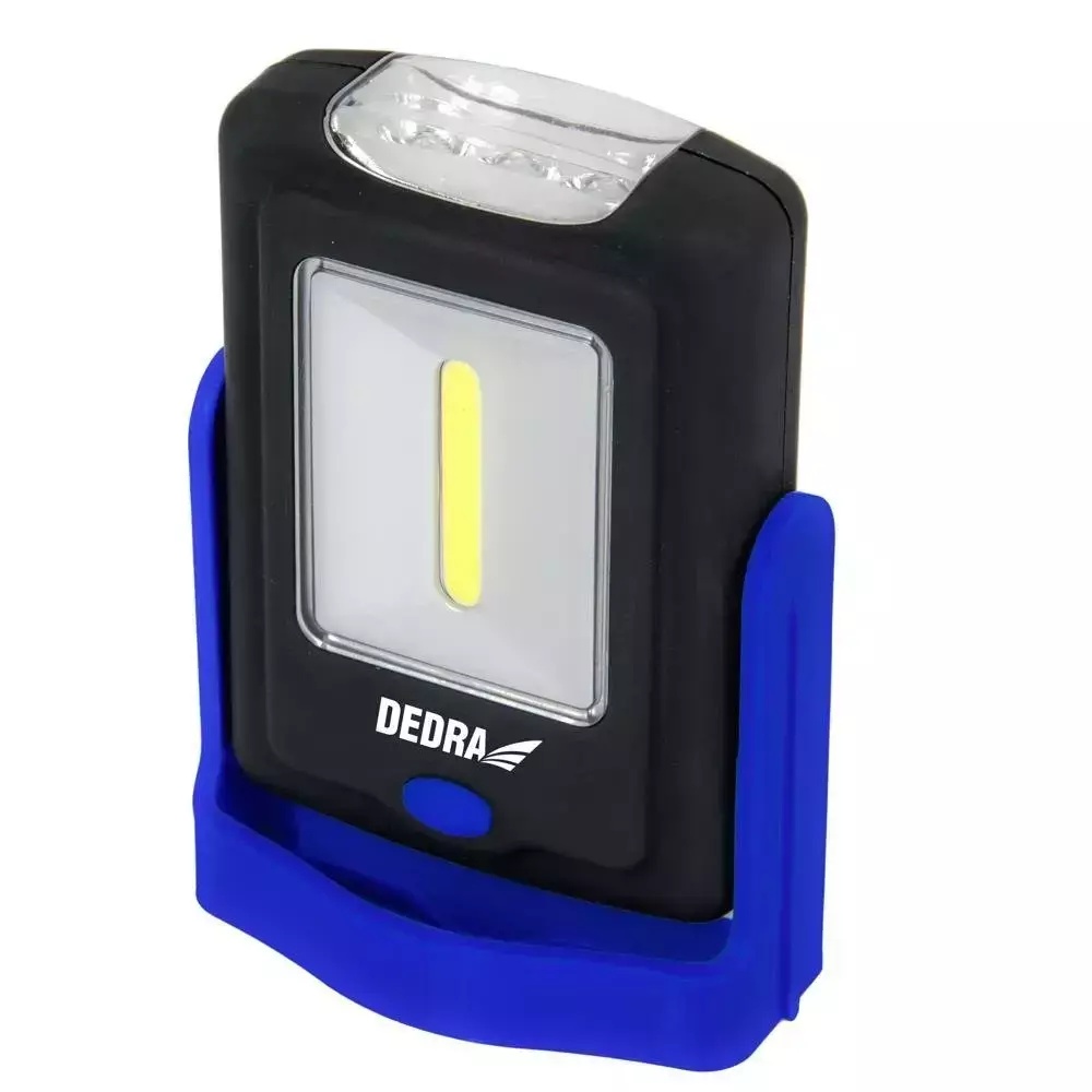 5902628330024 Lanterna 1W COB LED + 3LED, dreptunghiulara cu suport, cu baterii - imagine 1