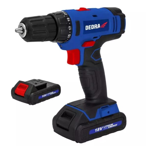 Masina de gaurit cu acumulator 18V 2x1,5Ah, 1h, 0-400/0-1350rpm