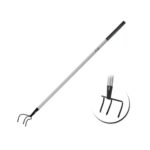Cutivator cu trei dinti cu coada din metal pentru gradina, 128cm