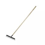 Grebla cu 16 dinti Intarita Incadrata coada din lemn, 132cm