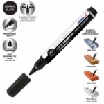 Marker industrial permanent negru, rotund, 2 buc