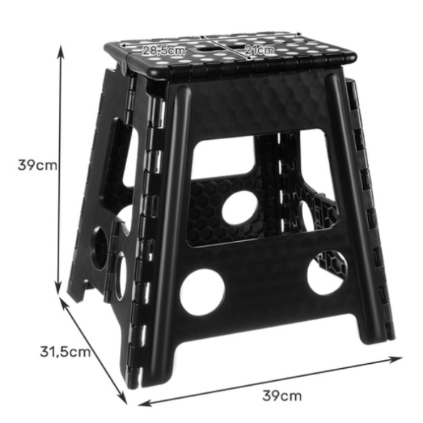 Scaun pliabil alb-negru 39cm