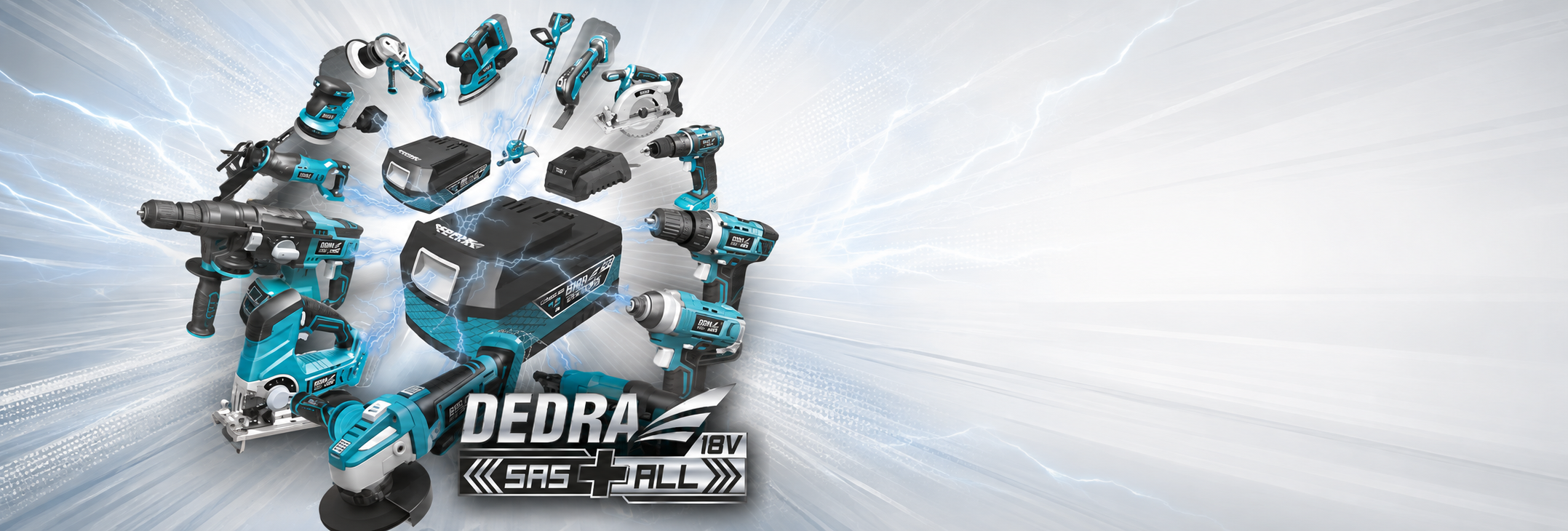 DEDRA SAS+ALL – un acumulator pentru mai multe scule Scule cu acumulator DEDRA SAS+ALL cu acumulator comun