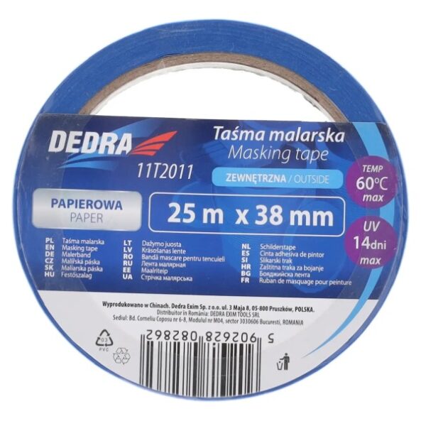 Bandă de mascare pentru exterior 38 mm x 25 m ambalaj